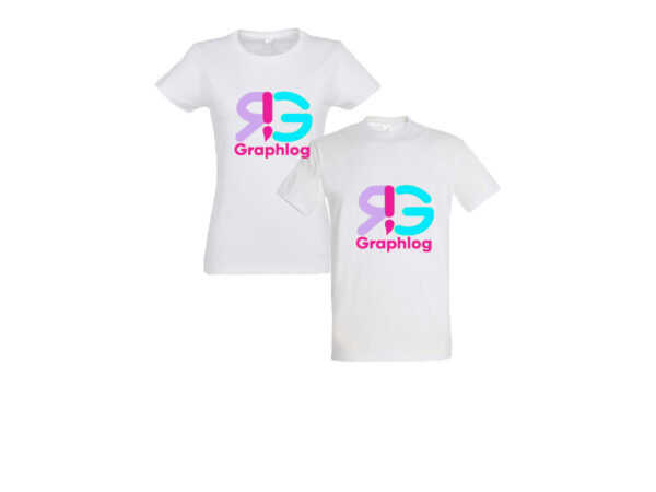 tee shirt personnalisé serographie 3 couleur t-shirt blanc