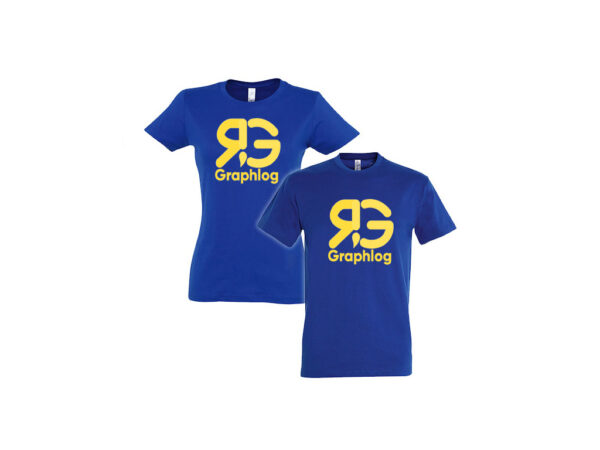 tee shirt personnalisé serographie 1 couleur t-shirt bleu